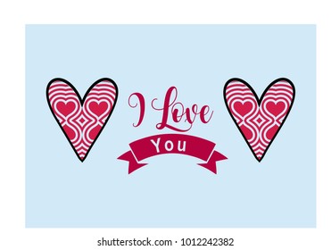 " I Love you" simple lettering in vector 