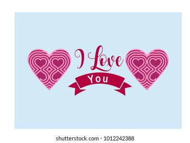 " I Love you" simple lettering in vector 