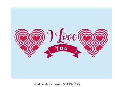 " I Love you" simple lettering in vector 