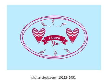 " I Love you" simple lettering in vector 