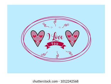 " I Love you" simple lettering in vector 