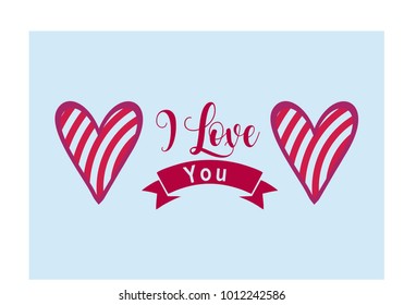 " I Love you" simple lettering in vector 
