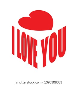 I love you. Simple text slogan t shirt. Graphic phrases vector for poster, sticker, apparel print, greeting card or postcard. Typography design elements isolated.