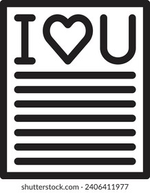 I love you single vector line icon
