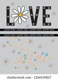 love you slogan design