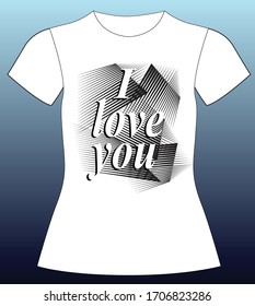 I love you. slogan lovely graphic design and cute flowers graphic design print for tee and t shirt and fabric