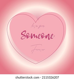 Love You Someone Greeting Card. Social Media Design. Handrawn Style.