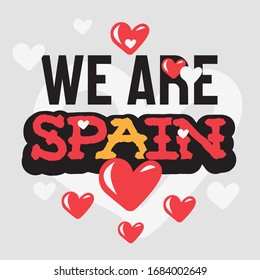 Liebe Sie Spanien Unterstützung Empathie Typografische Vektorillustration Design.