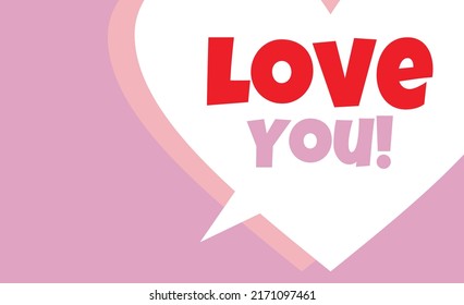 Love you speech bubble banner.
