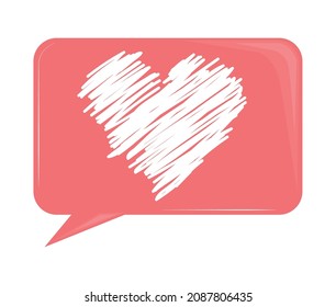 love you speech bubble with heart