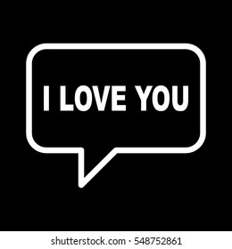 I LOVE YOU speech bubbles.