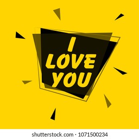 i love you, square sign or label for holidays event poster festival theme