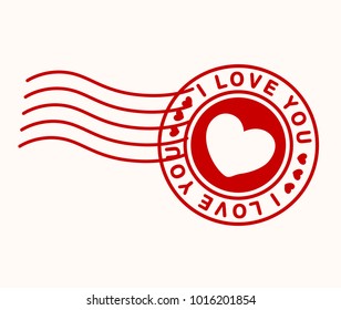 Love You Stamp Postmark Vector Illustration Stock Vector (Royalty Free ...