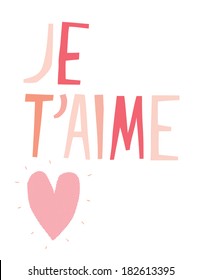 I love you statement in french cut out