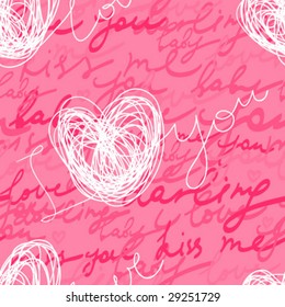 I love you - stylish romantic seamless pattern