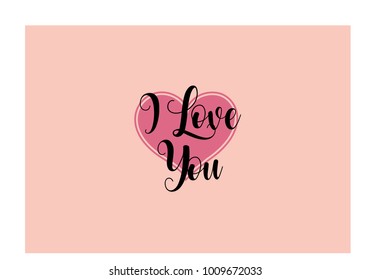 `Love you` symbol in vector with decorative heart doodle element