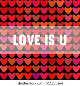 Love is You tag. Cover design. Pattern of hearts