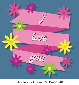i love you text for love background concept