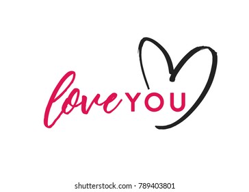 Love You Text, Love You Background, Valentine's Day Card, Valentine's Day Background, Valentine's Day Text Illustration Vector Background