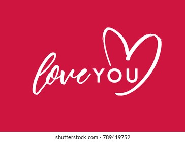 Love You Text, Love You Background, Valentine's Day Card, Valentine's Day Background, Valentine's Day Text Illustration Vector Background