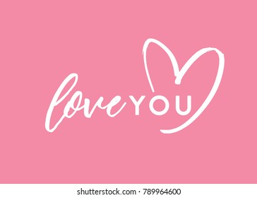 Love You Text, Love You Background, Valentine's Day Card, Valentine's Day Background, Valentine's Day Text Illustration Vector Background
