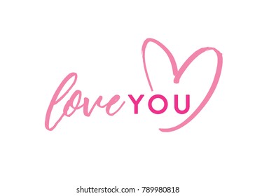 Love You Text, Love You Background, Valentine's Day Card, Valentine's Day Background, Valentine's Day Text Illustration Vector Background