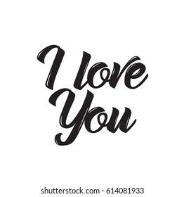 i love you, text design. Vector calligraphy. Typography poster. Usable as background.