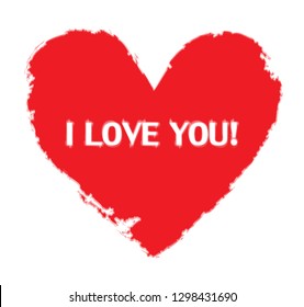 I love you text in heart shape