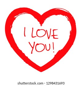 I love you text in heart shape
