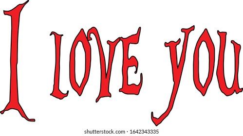 I Love you text sign illustration on white background