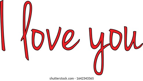 I Love you text sign illustration on white background