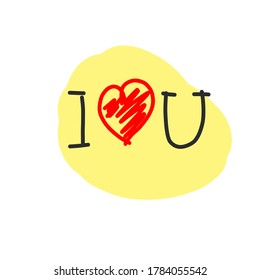  I love You text vector illustration 