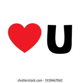 love you text vector illustration on white background for love symbol, logo, buttons, wallpaper, and decoration