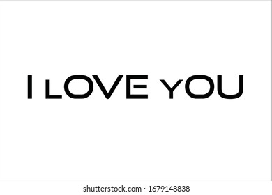 I love you text with white background.