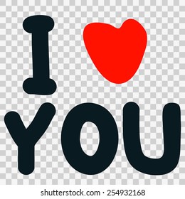 i love you text.vector illustration.