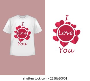 I Love you T-shirt. Outstanding design, unique design, love , heart design.