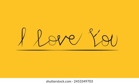 I Love You Type Handwritten