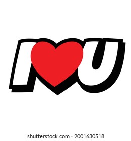 i love you typhography vector design
