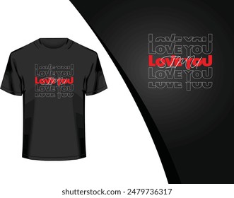 love you typoghraphy styal design t shart template