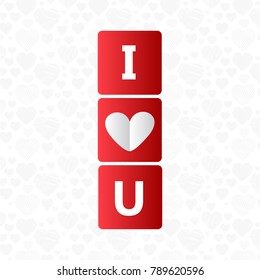 I love you typographic stylish vector