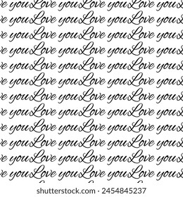 Love You Typographical Seamless Pattern Design