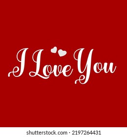 i love you typography hand written calligraphy art design element for valentines day,vector sign script