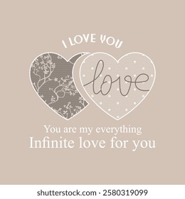 i love you typography motivational quotes modern design slogan. Vector illustration graphics print t shirt, apparel, background, poster, banner, postcard.