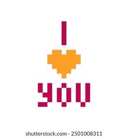 i love you typography pixel art 