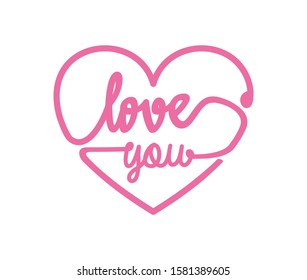 love you typography for print t shirt 