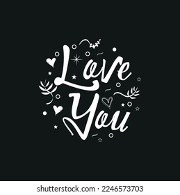 Love You Typography T Shirt