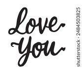 Love You typography in vector