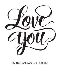 Love You typography in vector