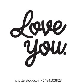 Love You typography in vector