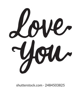 Love You typography in vector